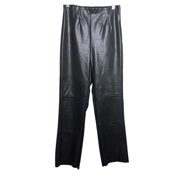 Pink Ripple Pants - Pink Ripple Faux Leather Elastic Waist Side Zipper Women's Size Small